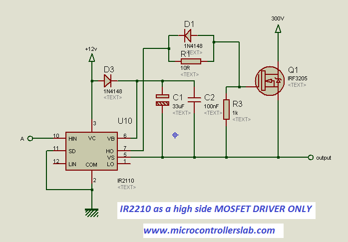 How to use MOSFET DRIVER 1R2110