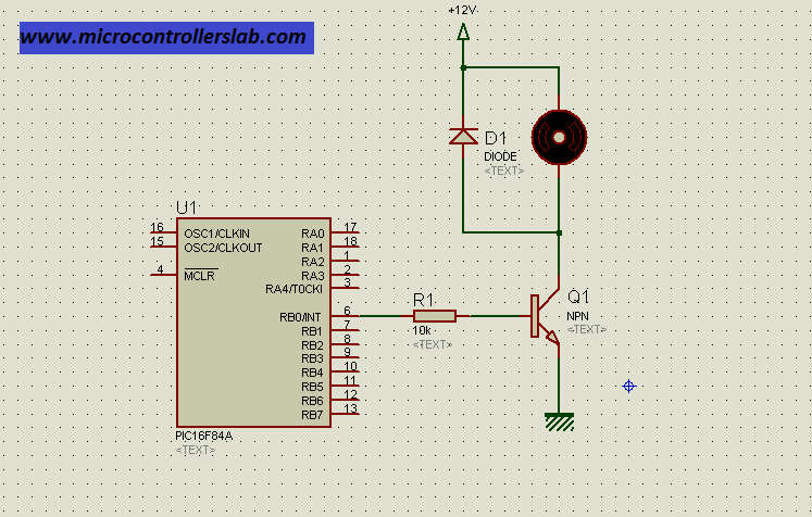 transistor interfacing with microcontroller