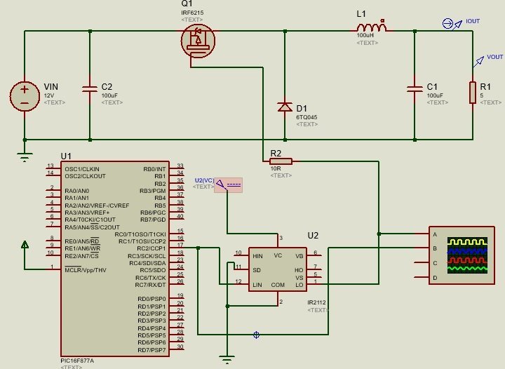 Buck Converter using Pic microcontroller with P channel MOSFET
