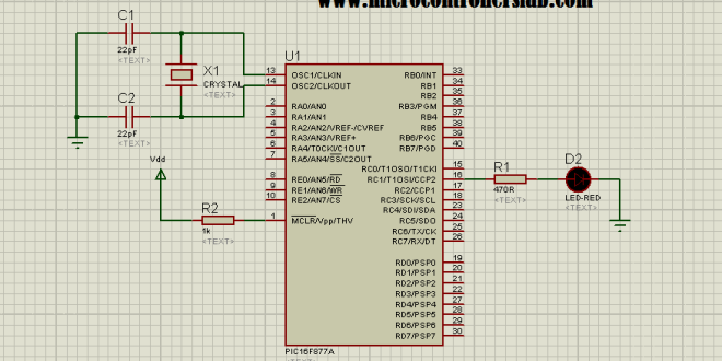 LED BLINKING WITH PIC16f877A MICROCONTROLLER