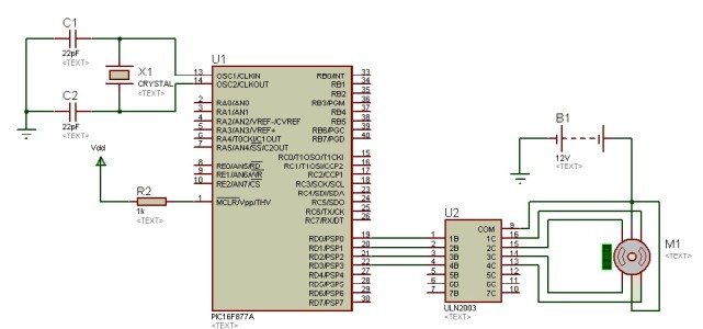 stepper motor interfacing with pic microcontroller via relay motor driver