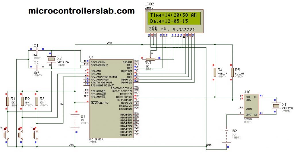 Digital clock DS1307 using pic microcontroller