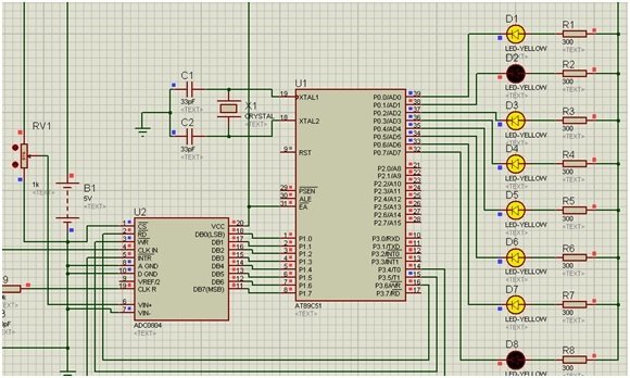 ADC interfacing with 8051 microcontroller half voltage input