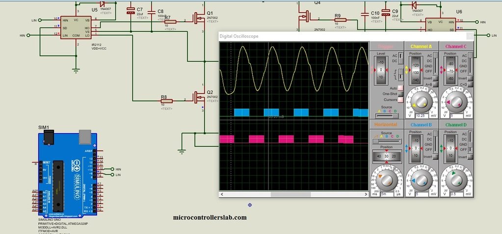 single phase sine wave inverter using arduino