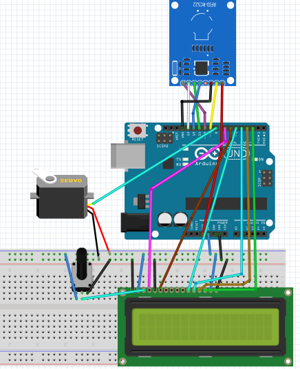 Door Security System Using RFID RC522 and Arduino circuit diagram