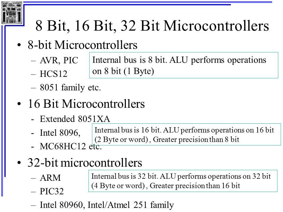 difference between 8 bit and 16 bit microcontroller