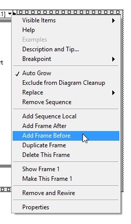 Adding frame in stacked sequence