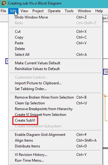 Creating subVI