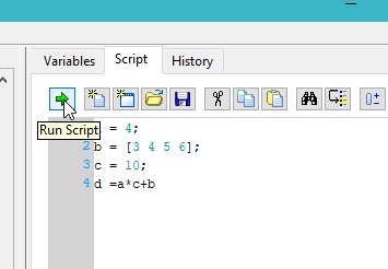 Running the script in MathScript