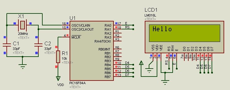 LCD interfacing with PIC16F84A