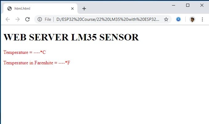 HTML page LM35 ESP32