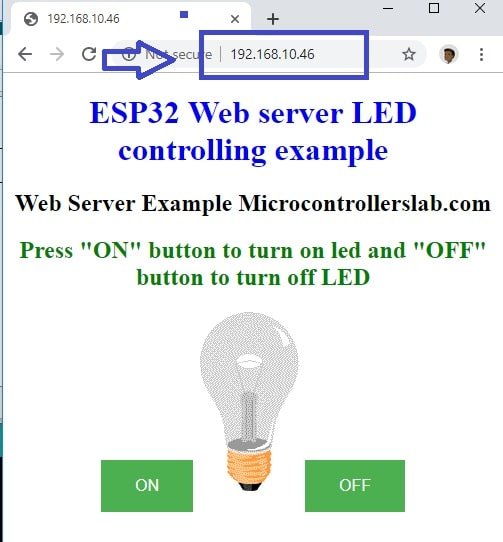 control 220 volt lamp from a webserver using ESP32