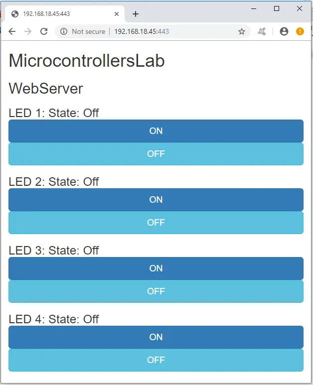 ESP8266 Web page in Arduino IDE