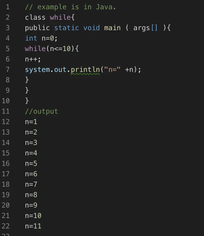while block implementation