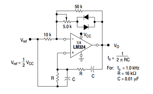 lM324 wien-bridge oscillator example