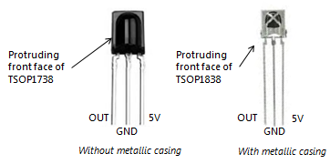 IR receiver with and without metallic head