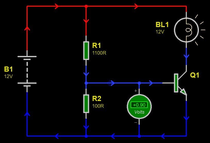 Transistor as a switch example 2
