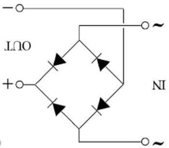 Full bridge configuration with four diodes
