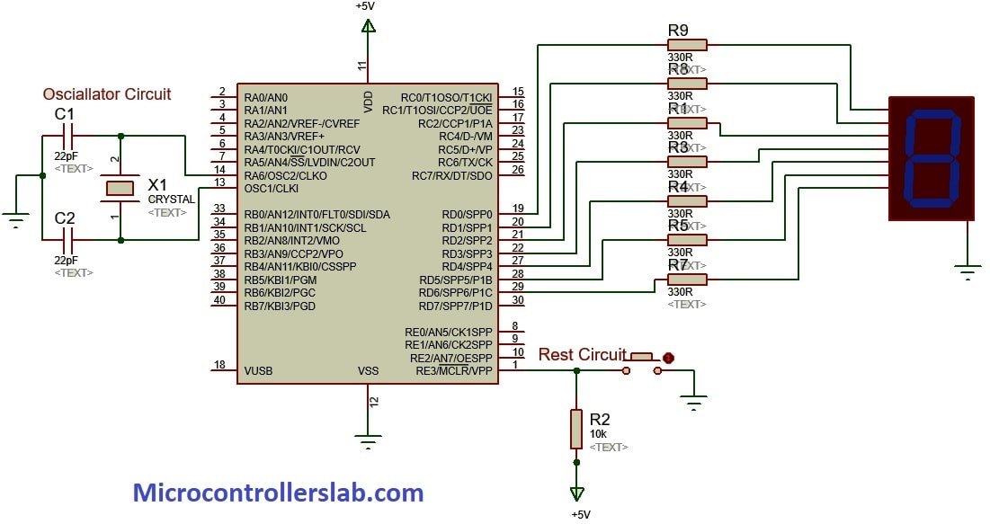 seven segment display circuit diagram