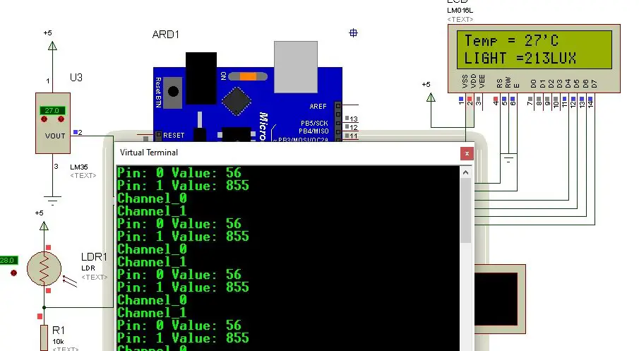 Arduino FreeRTOS Queue structure simulation result in proteus