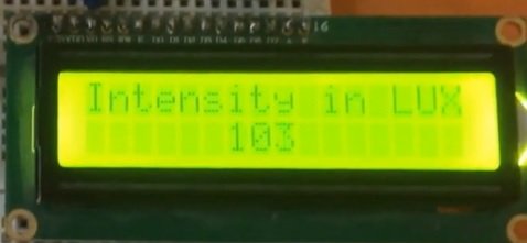 BH1750 light intensity on LCD using Arduino
