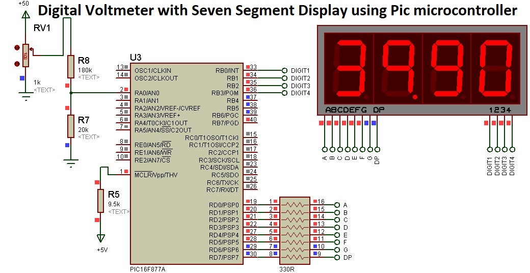 Digital Voltmeter using 7-Segment Display and Pic Microcontroller