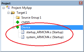 Microcontrollers startup file