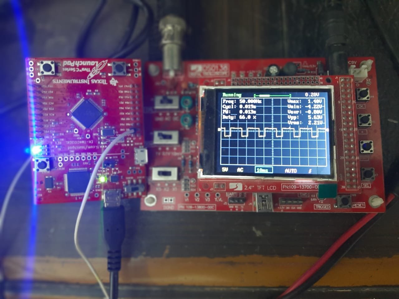 Variable duty cycle 50Hz PWM using TM4C123 microcontroller