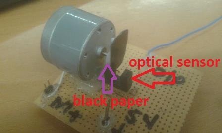 obstacle for IR sensor to convert motor rotations into pulses