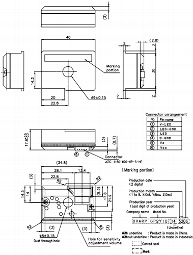 optical dust sensor 2D model