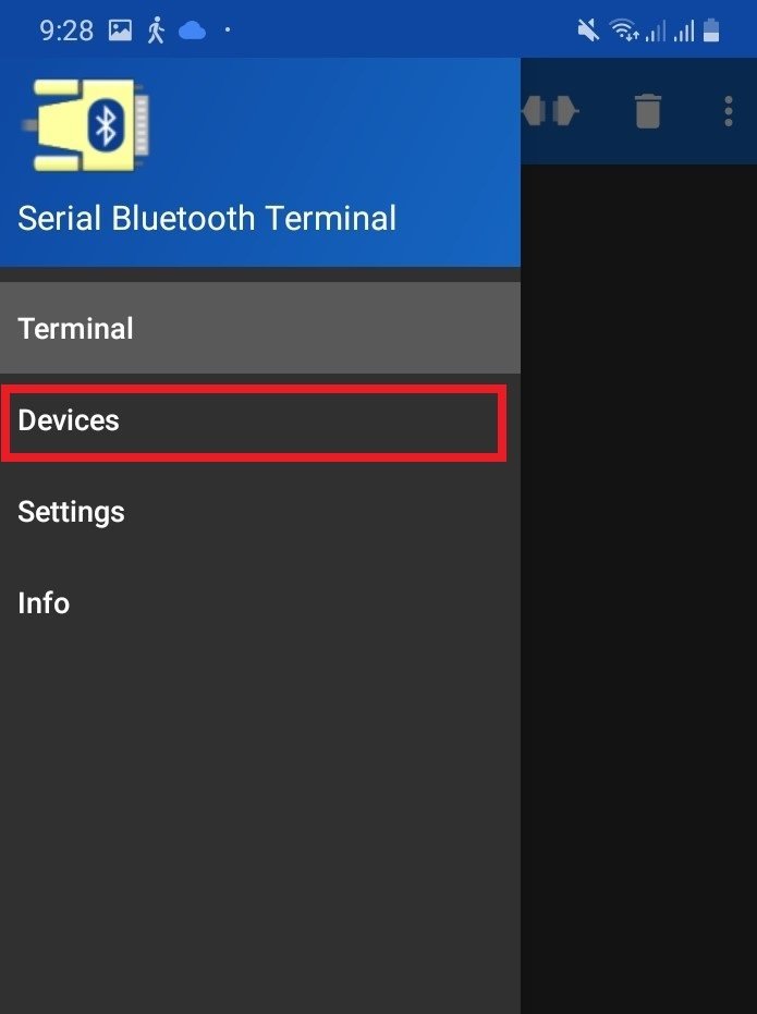 scan for HC-05 with serial bluetooth android app