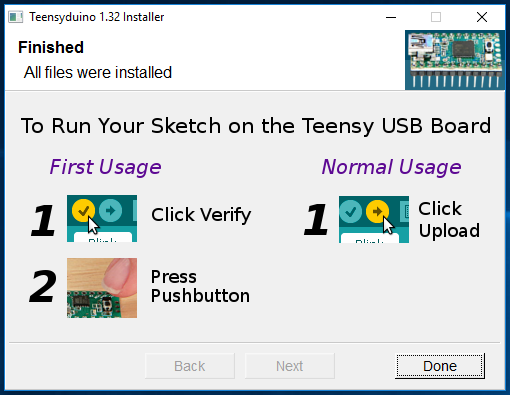 Teensyduino installer