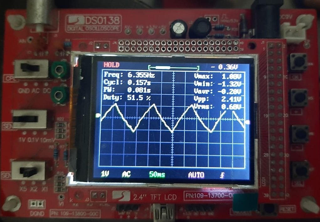 generate triangular wave with DAC of STM32F4 discovery Board