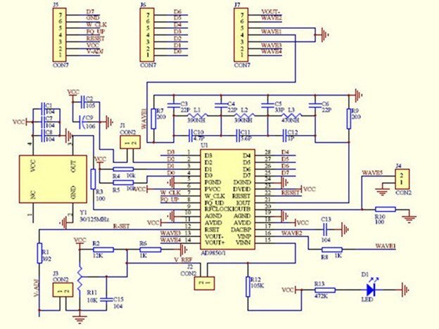 AD9850 module internal circuit diagram