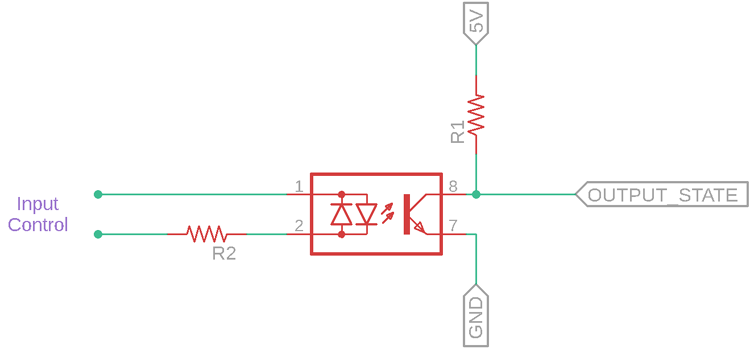 SFH620A Optocoupler example circuit