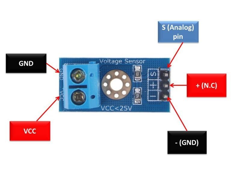 Voltage Sensor Module Interfacing With Arduino Pinout Working