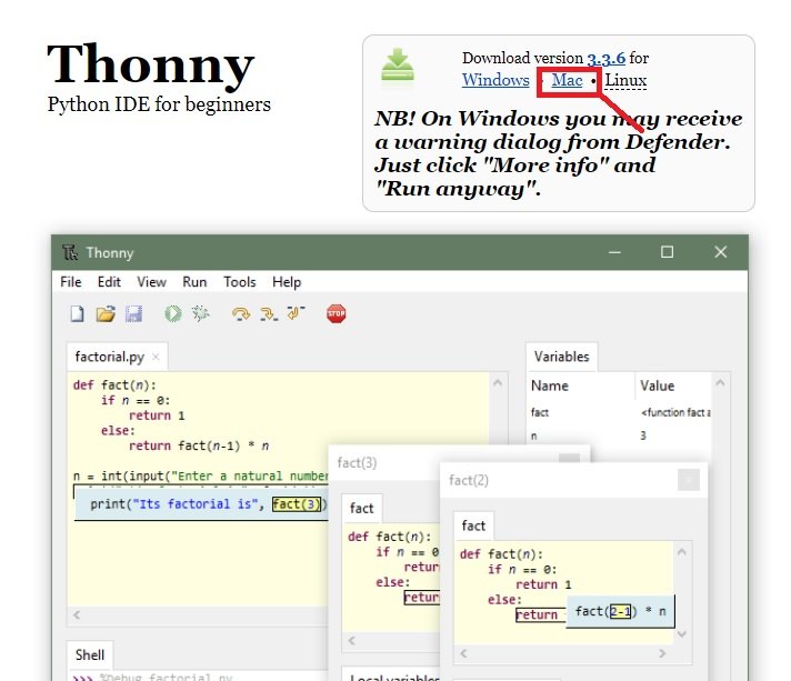 Installing Thonny IDE Mac OS X 6