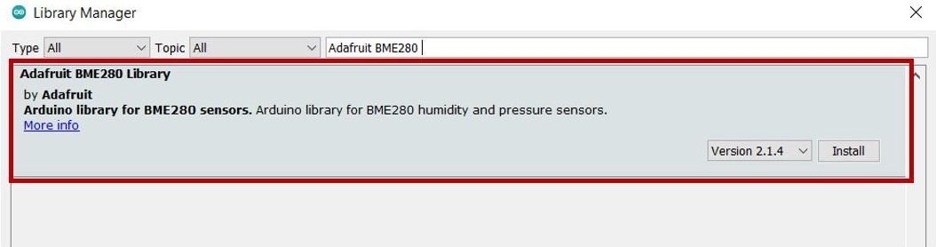 Adafruit BME280 library Arduino IDE