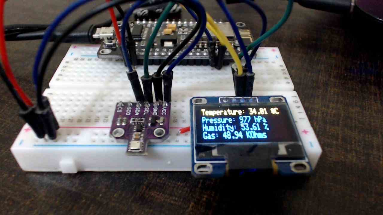 BME680 with ESP8266 NodeMCU and OLED Arduino IDE