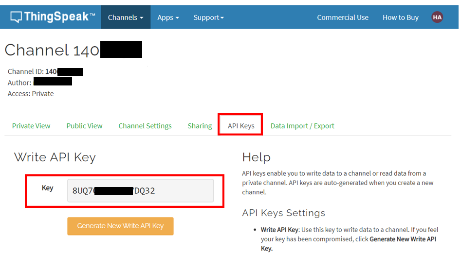 ESP32 HTTP POST ThingSpeak API KEY