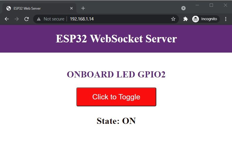 ESP32 WebSocket Server Control Outputs (Arduino IDE) Demo