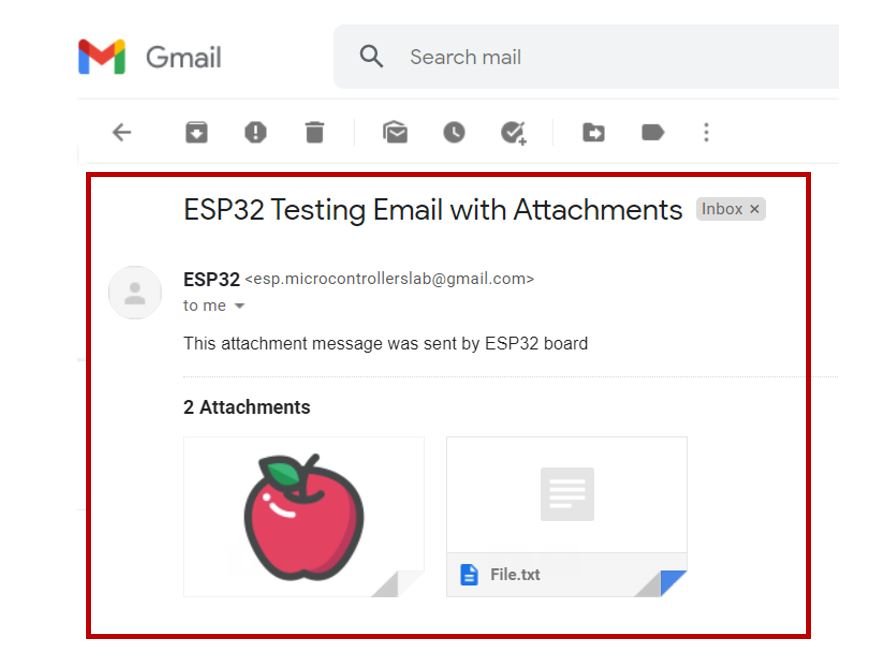 ESP32 email via SMTP server demo2