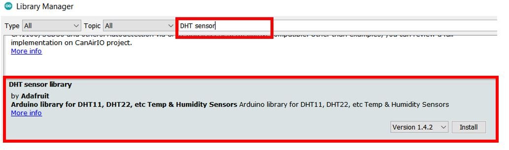 installing DHT library