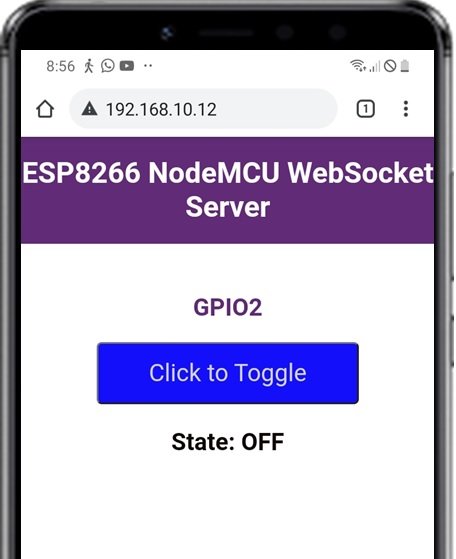 ESP8266 NodeMCU WebSocket Server using Arduino IDE