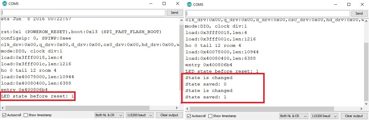 Remembering the Last GPIO state after a Reset Preferences Library