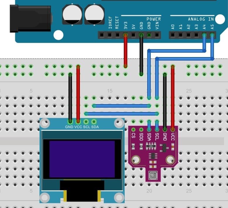 bme680 with Arduino and OLED display