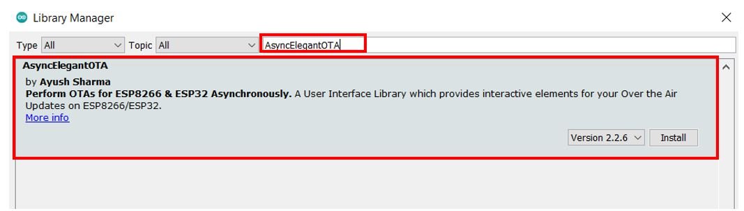 AsyncElegantOTA library install