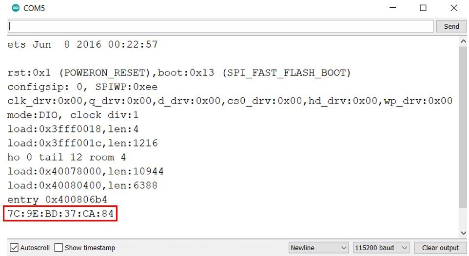 ESP NOW MAC address esp32 board serial monitor