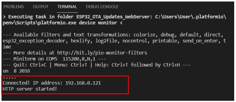 ESP32 OTA Updates VS Code Example1 pic6