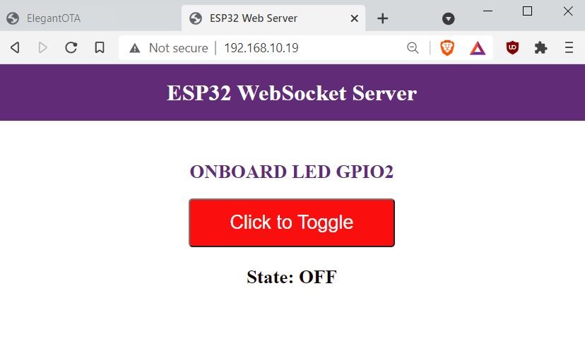 ESP32 OTA updates via AsyncElegantOTA example2 demo3